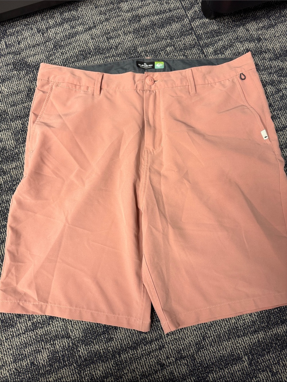 Quiksilver Men's Salmon Pink Flat-Front Shorts